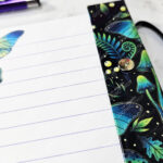 mystic forest green moths & mushrooms witchy weekly planner & notepad gothic book