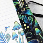 mystic forest purple moths & mushrooms witchy weekly planner & notepad gothic book