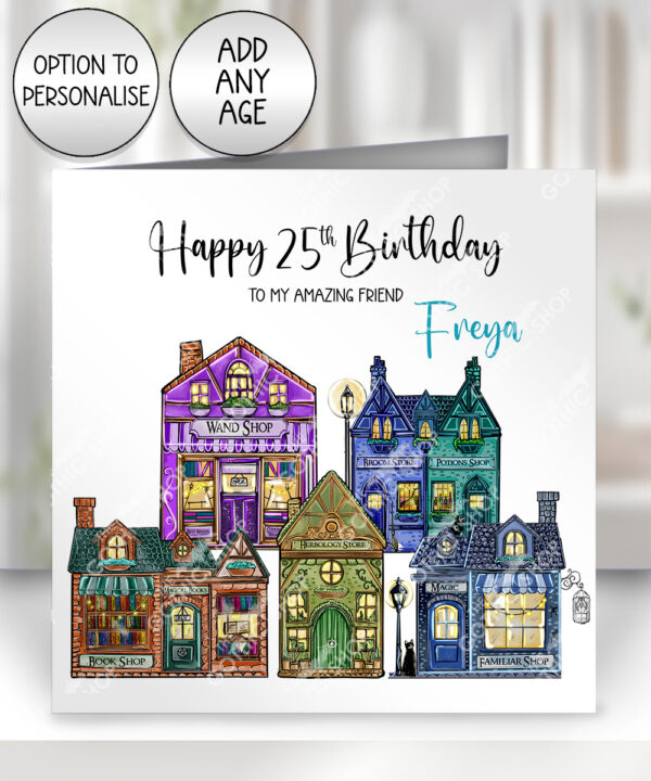 19263 personalised witchy village birthday card 1