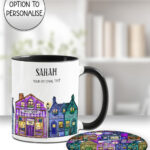 19264 personalised witchy village mug coaster