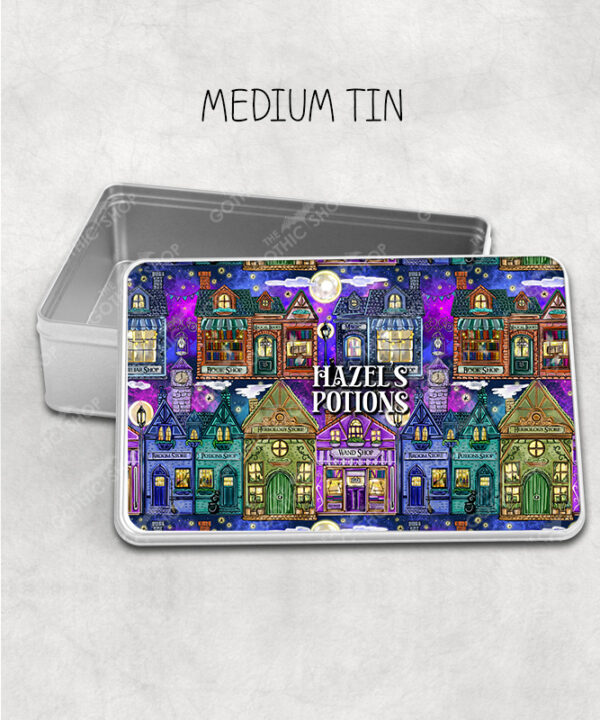 19269 personalised witchy village storage tin 1