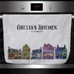 19270 personalised witchy village kitchen towel