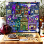 19271 personalised witchy village chopping board 2