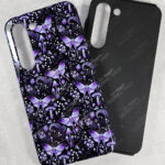 mystic forest green moths & mushrooms witchy gothic gothic phone case for iphone 17, iphone 16, 15, 14, magsafe, samsung galaxy s24, s25