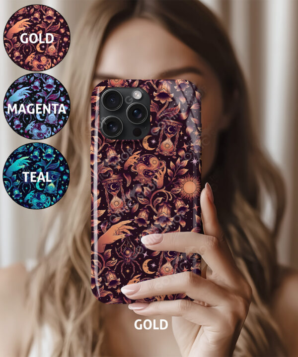 cosmic flora celestial witchy phone case for iphone 17, iphone 16, 15, 14, magsafe, samsung galaxy s24, s25