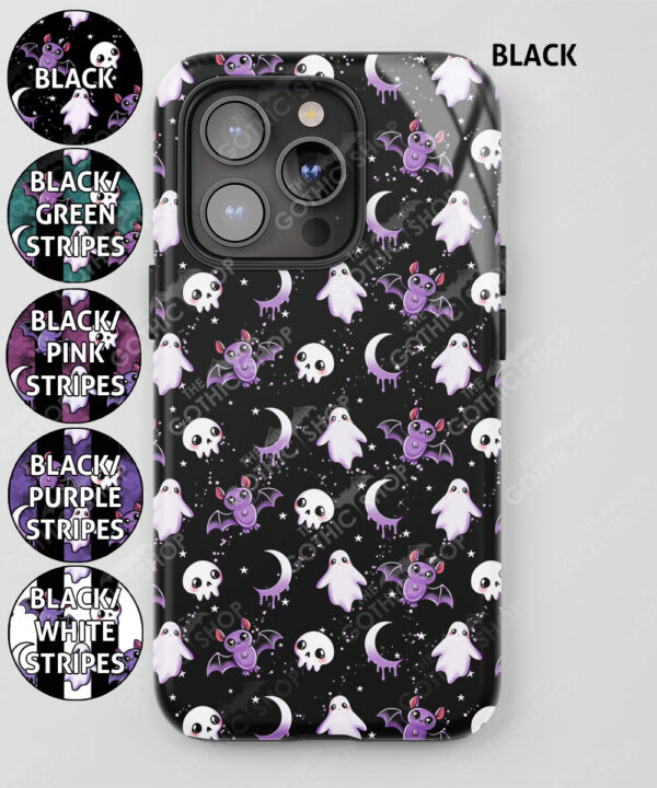 kawaii spooky ghosts bats skulls tough gothic phone case for iphone samsung pixel