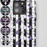 kawaii spooky ghosts bats skulls tough gothic phone case for iphone samsung pixel