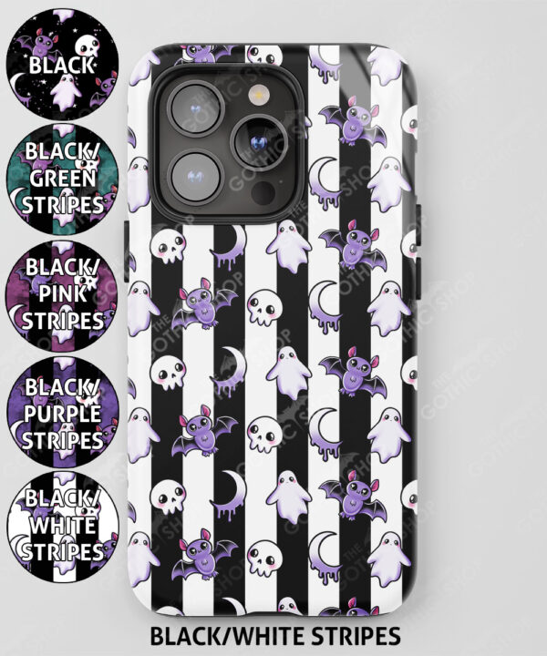 kawaii spooky ghosts bats skulls tough gothic phone case for iphone samsung pixel