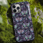 origami death moth tough gothic phone case for iphone samsung pixel