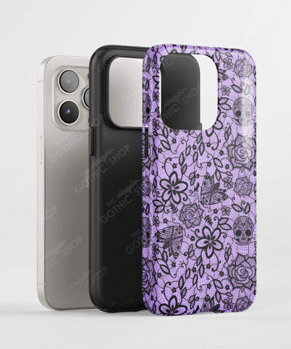 gothic floral lace tough phone case for iphone samsung pixel