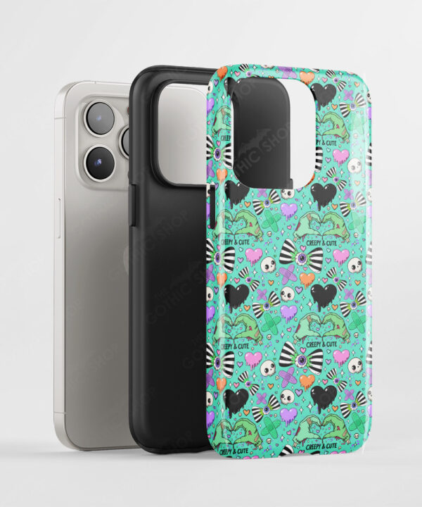 gurokawa creepy cute kawaii goth tough phone case for iphone samsung pixel