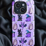 magical familiars purple gothic tough phone case for iphone samsung pixel