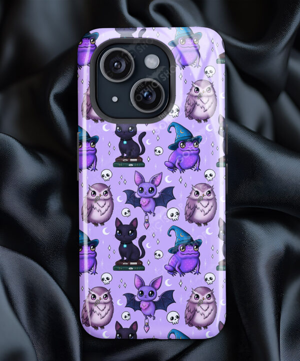 magical familiars purple gothic tough phone case for iphone samsung pixel