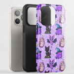 magical familiars purple gothic tough phone case for iphone samsung pixel