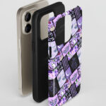 magical patchwork purple gothic tough phone case for iphone samsung pixel
