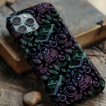 spell books black gothic tough phone case for iphone samsung pixel