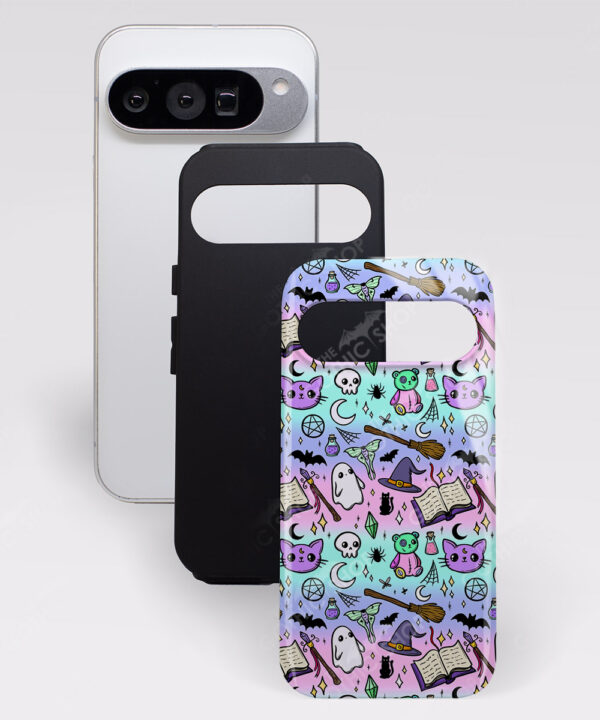 spoopy colour doodle gothic tough phone case for iphone samsung pixel