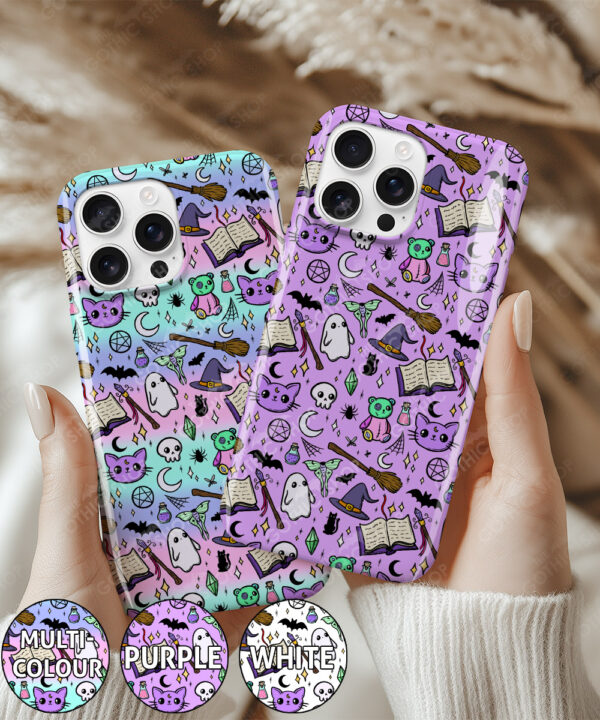 spoopy colour doodle gothic tough phone case for iphone samsung pixel