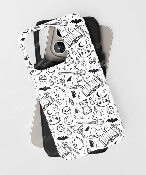spoopy doodle sketches gothic tough phone case for iphone samsung pixel