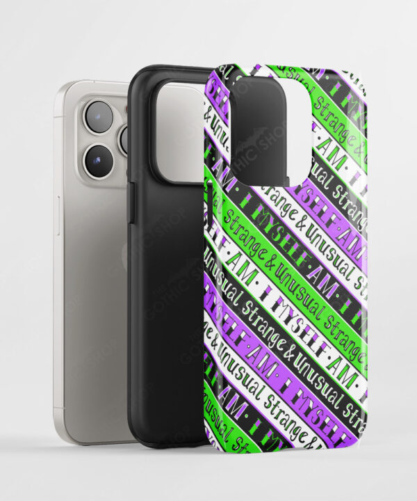 i myself am strange & unusual stripes gothic tough phone case for iphone samsung pixel