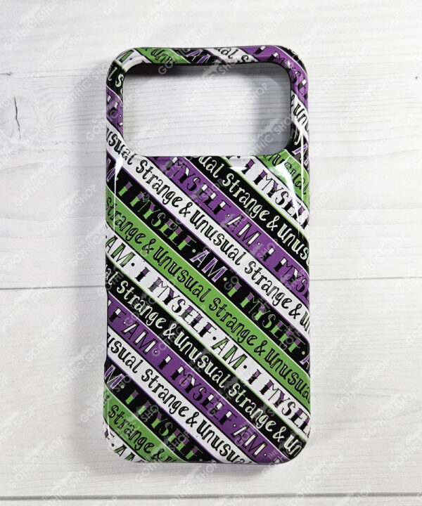 i myself am strange & unusual stripes gothic tough phone case for iphone samsung pixel