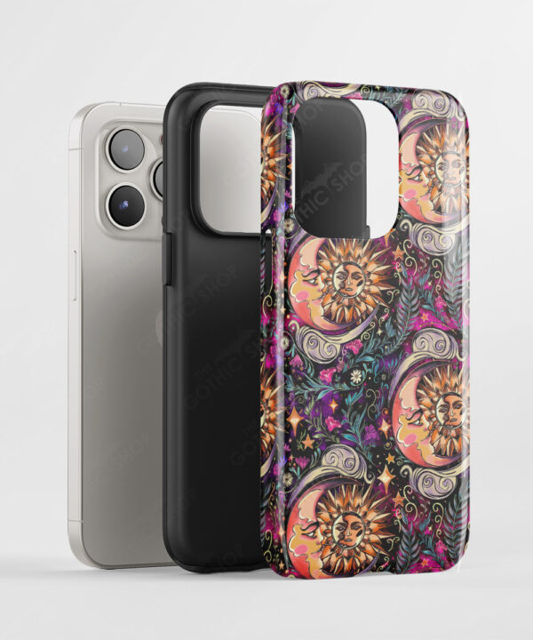 whimsical celestial moon tough phone case for iphone samsung pixel