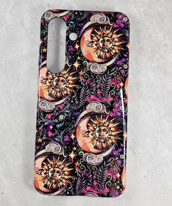 whimsical celestial moon tough phone case for iphone samsung pixel