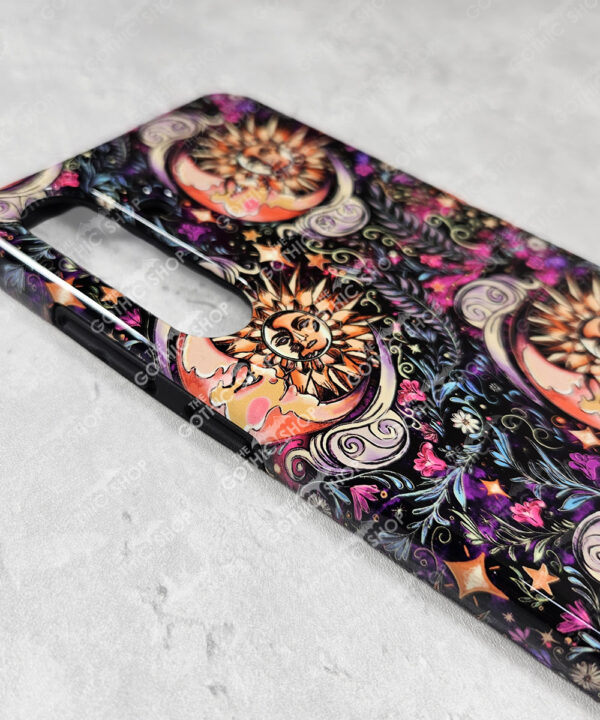 whimsical celestial moon tough phone case for iphone samsung pixel