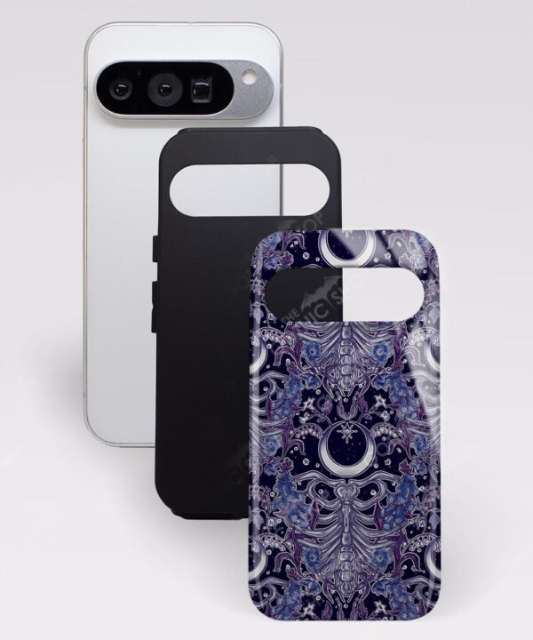 floral ribcage tough gothic phone case for iphone samsung pixel