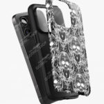 monochrome skull tough gothic phone case for iphone samsung pixel