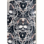 monochrome skull tough gothic phone case for iphone samsung pixel