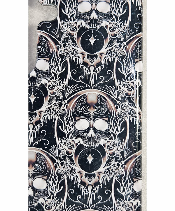 monochrome skull tough gothic phone case for iphone samsung pixel