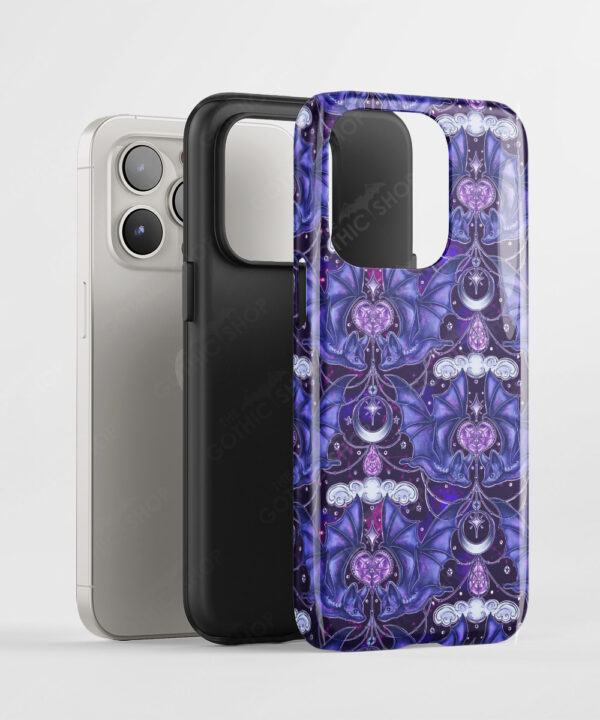 whimsical bats tough gothic phone case for iphone samsung pixel