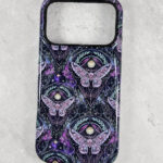 whimsical moths & moons tough gothic phone case for iphone samsung pixel