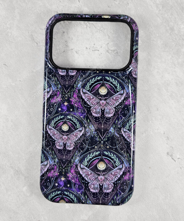 whimsical moths & moons tough gothic phone case for iphone samsung pixel