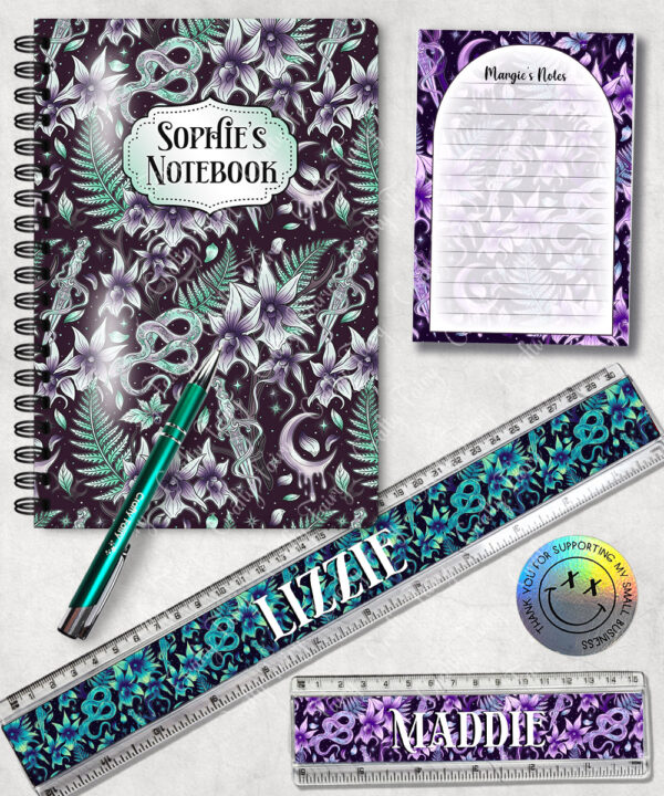 19347 personalised ghost orchid gothic stationery