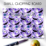 19357 personalised cute gothic print chopping board 1