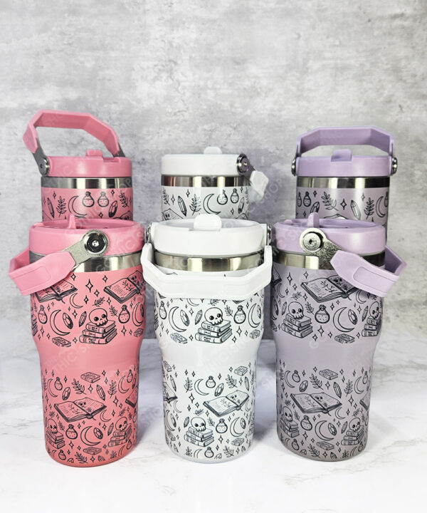 spell books black doodle sketches 20 or 30oz gothic travel tumbler