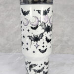 bats & purple moons grungy gothic large 40oz stanley style cup