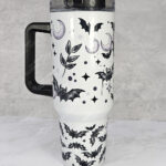 bats & purple moons grungy gothic large 40oz stanley style cup