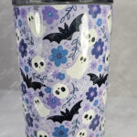 pretty ghosts & flowers gothic print lilac large 40oz stanley style cup