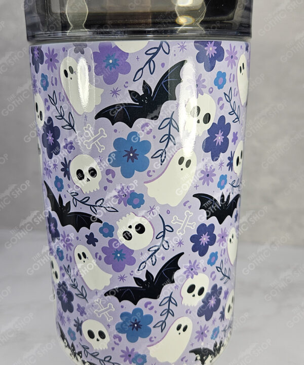 pretty ghosts & flowers gothic print lilac large 40oz stanley style cup