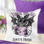 19386 love the tea bat gothic cushion 1