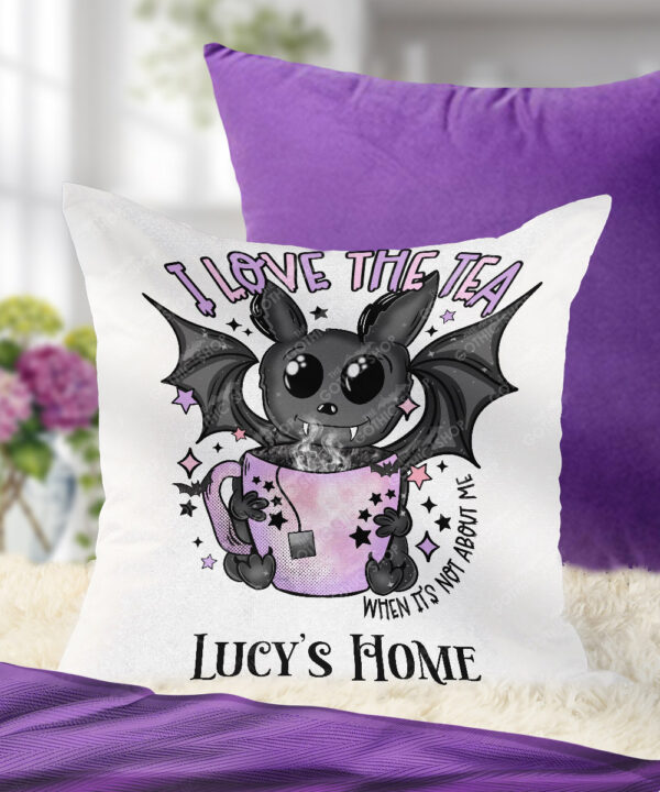 19386 love the tea bat gothic cushion 1