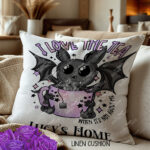 19386 love the tea bat gothic cushion 2
