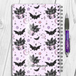 19387 love the tea bat gothic a5 notebook 2