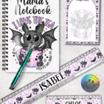 19387 love the tea bat gothic stationery