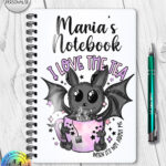 19388 love the tea bat gothic a5 notebook 1