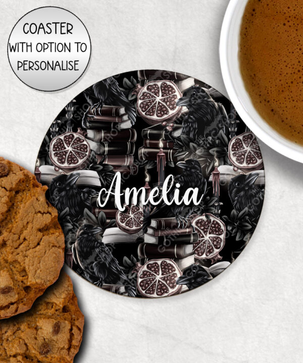 19401 personalised bookish raven coaster 2