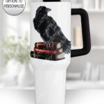 personalised gothic ravens & pomegranate large 40oz stanley style cup dark academia bookish custom name witchy gift